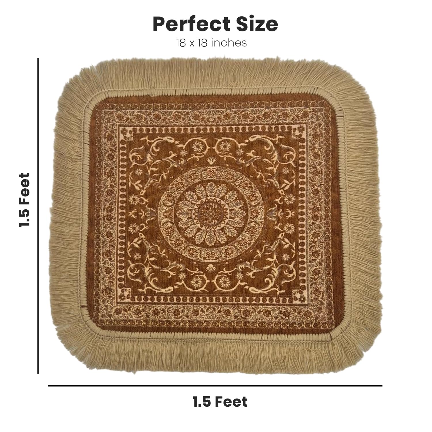 Soft Chenille Prayer Mat - Mandala Floral Design -5 Soft Chenille Prayer Mat - Mandala Floral Design -5