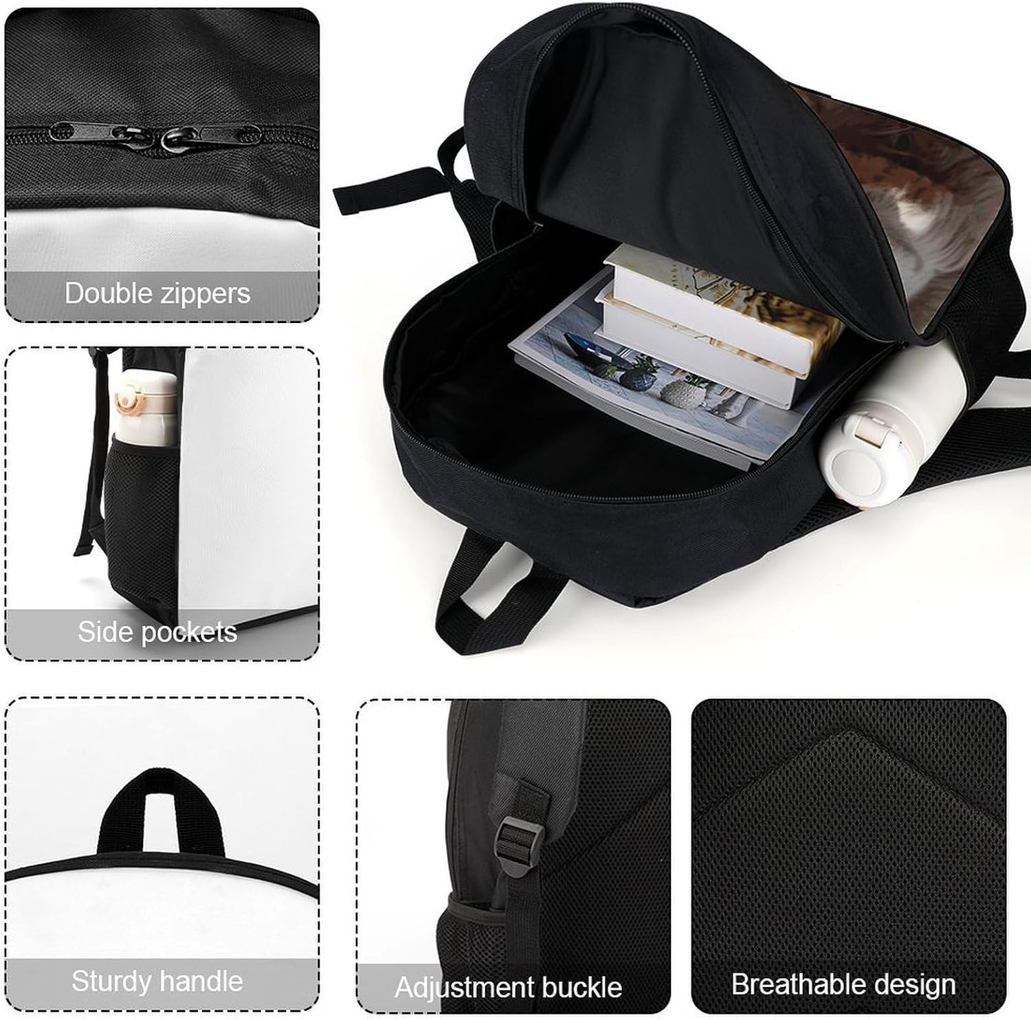 Funny Alpaca Llama Large Laptop Backpack for Travel, 17 Inch Daypack image 4