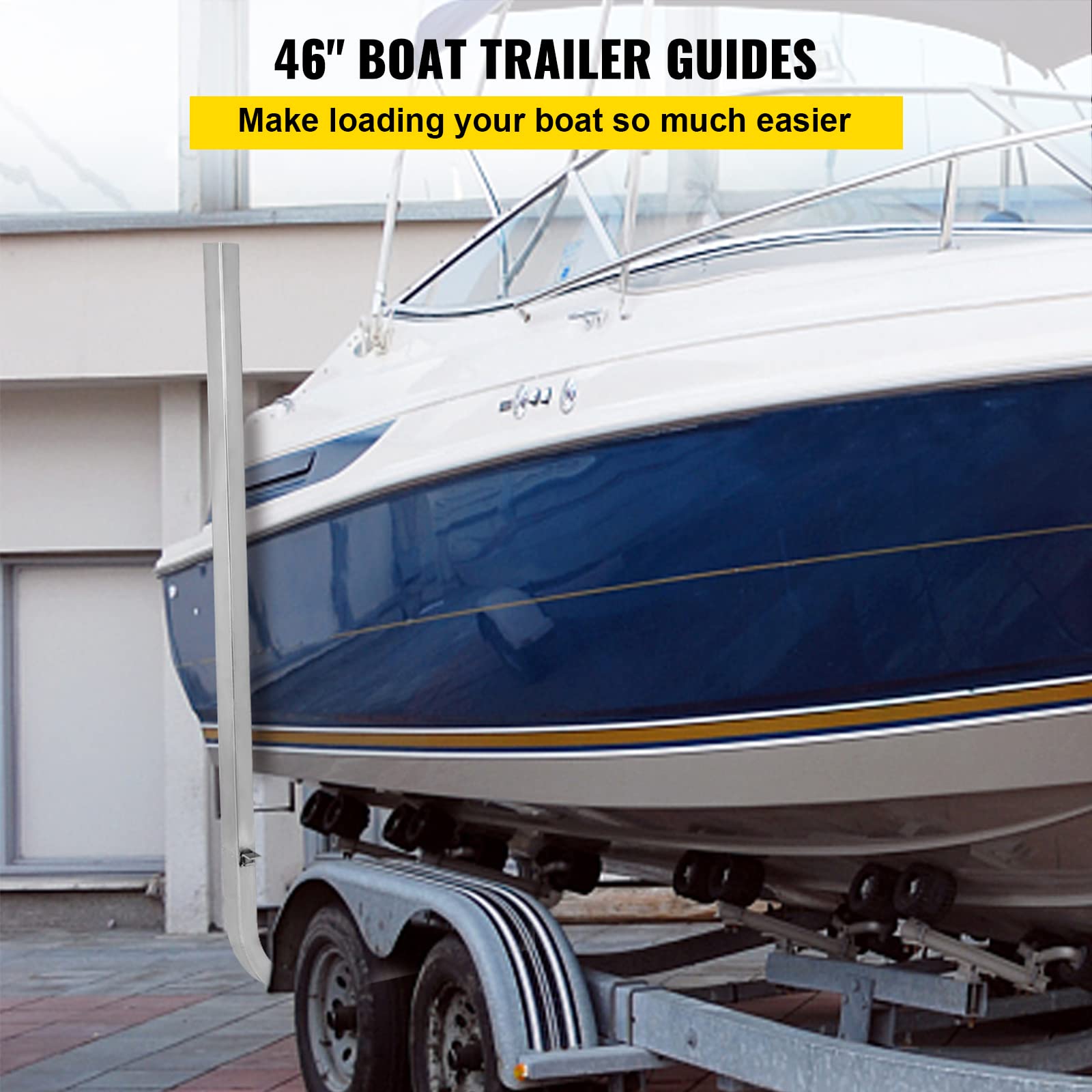 VEVOR Guides de Remorques de Bateaux 62x116 cm, Une Paire de Guide de Mise à l’Eau en Aluminium, Résistants à la Rouille avec Largeur Réglable, pour Jet-Ski Bateau de Pêche Voilier Dériveur Marin