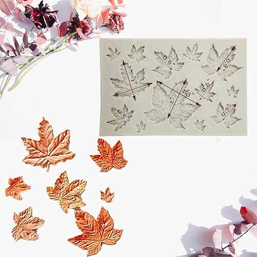 Miniatura 2 de 2 moldes para fondant de hojas surtidas, molde de silicona de hojas 3D para dulces de chocolate, decoración de pasteles de azúcar, decoración de