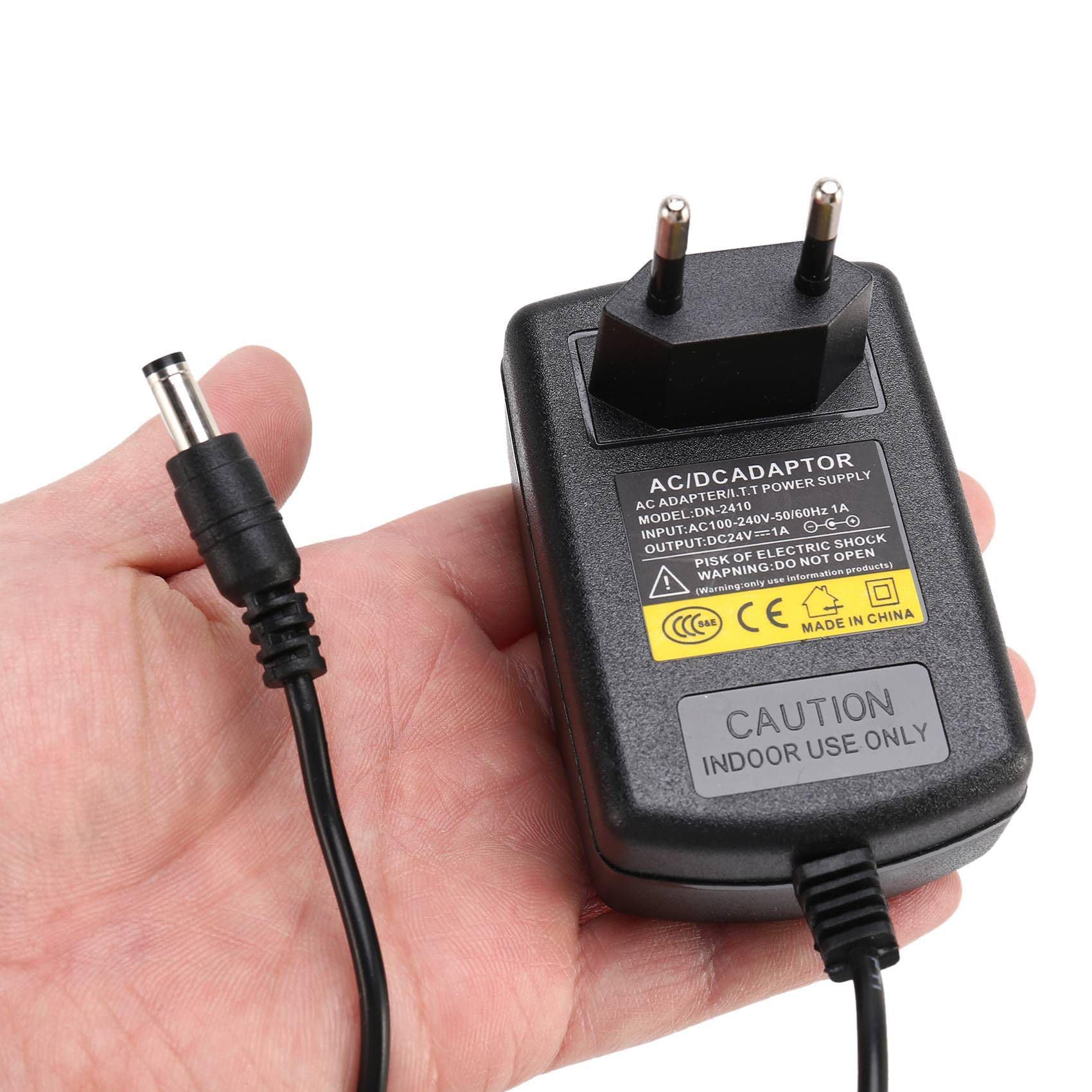 20X Cargador EU Enchufe AC 110V 220V Convertidor DC 24V 1A Fuente de Alimentacion del Adaptador Negro