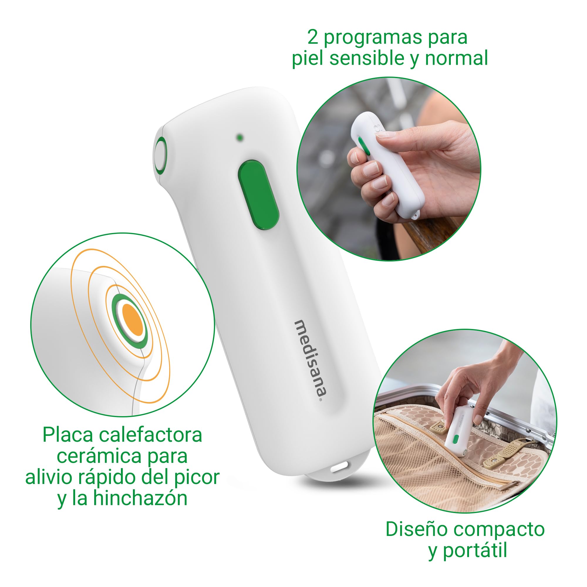 Medisana IB 100 Tratamiento para las mordeduras y picaduras de insectos y mosquitos, muy eficaz contra el picor y la hinchazón, sin sustancias químicas, aplicación fácil