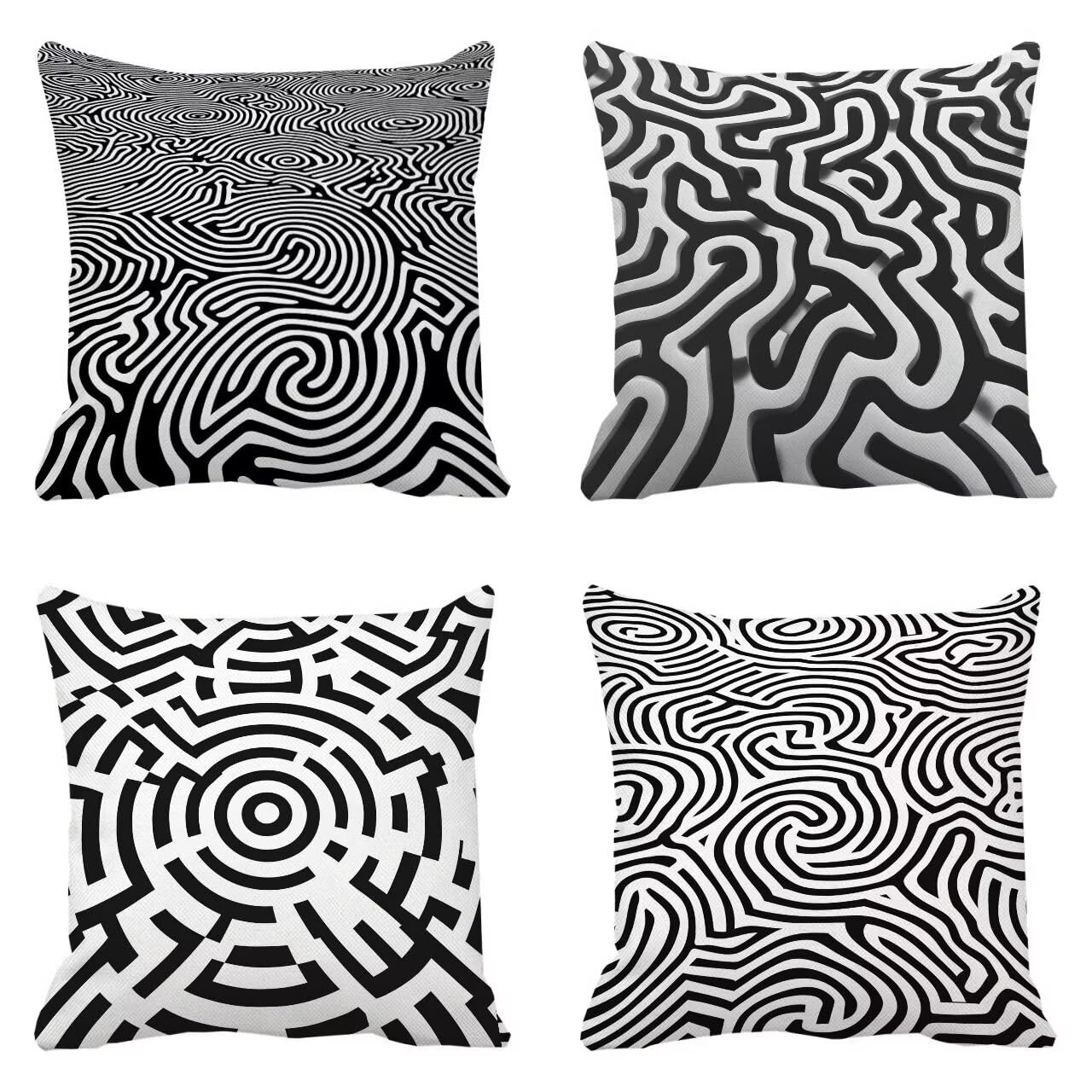 Coussin extérieur imperméable lot de 4 housses anti-taches 30x30 cm canapé jardin