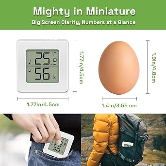 MOXYOY 2 Pack Digital Room Thermometer, Indoor Hygrometer With LCD Display, Temperature and Humidity Meter Humidity Monitor for Home, Office, Bedroom & Greenhouse | Temperature and Humidity Meter Humidity Monitor for Home, Office, Bedroom & Greenhouse