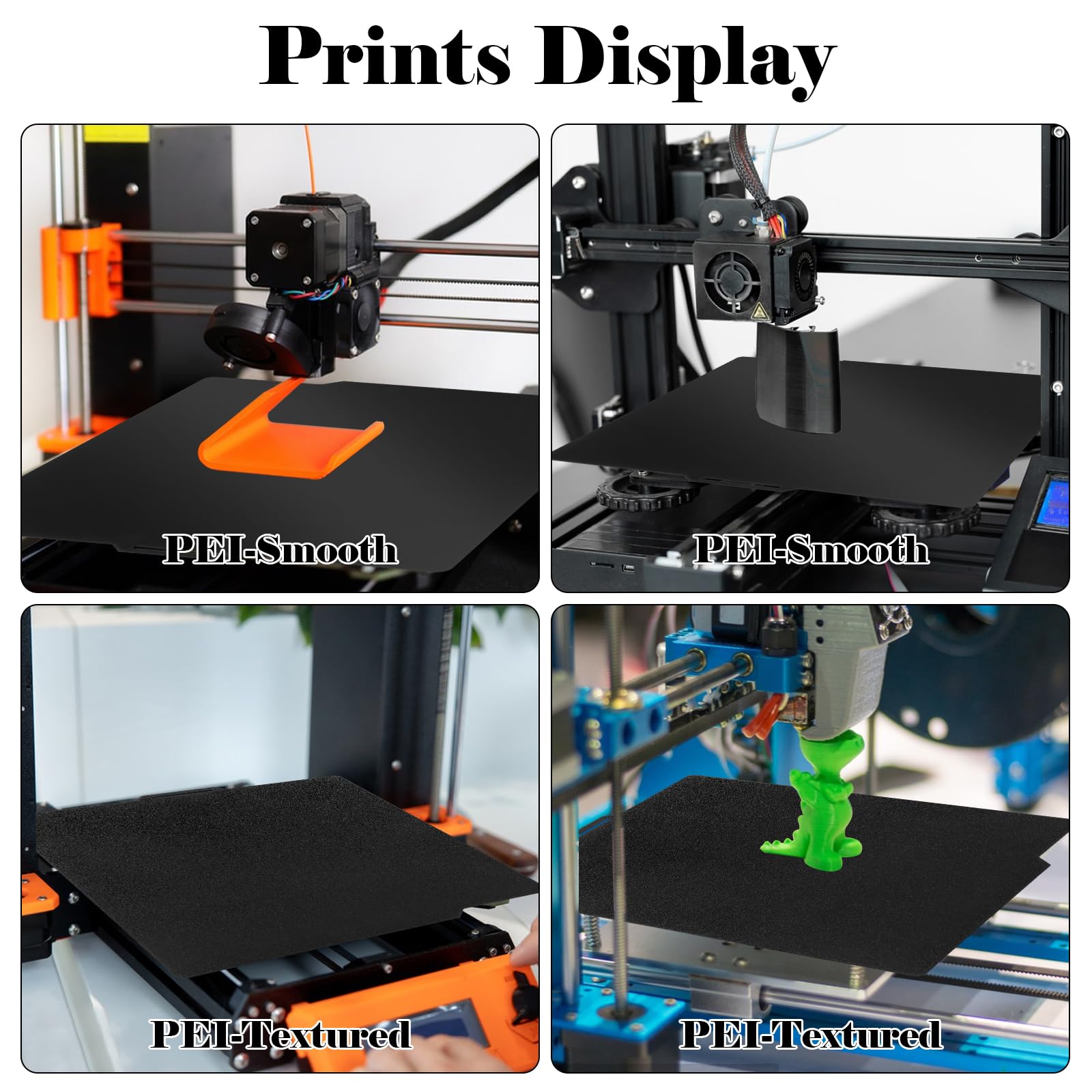2 piatti lisci PEI + testurizzati PEI Build Plate 257 x 257 mm, stampa 3D, in acciaio a molla per Bambu Lab A1/X1/X1C/X1E/P1P/P1S/P2S, magnete flessibile per stampante 3D, non incluso