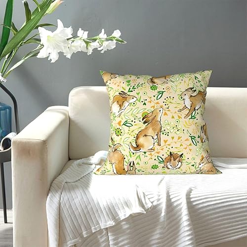 Miniatura 5 de Aimeryup Throw Pillow Covers 20x20 Inch Nature Cute Rabbit Decorative Pillow Covers Cushion Covers cojines decorativos para sala Pillow Cases Cute