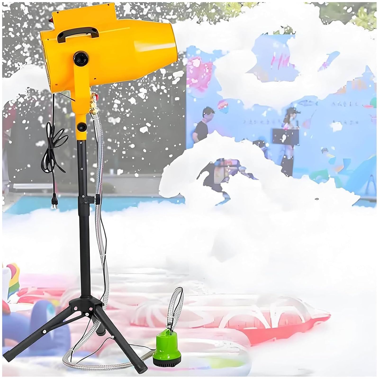 Eastnmythet Foam Machine for Party, Outdoor Pool Foam Cannon for Stage, 1000W Bubble Machine for Birthdays Hoilday Celebrations Yellow