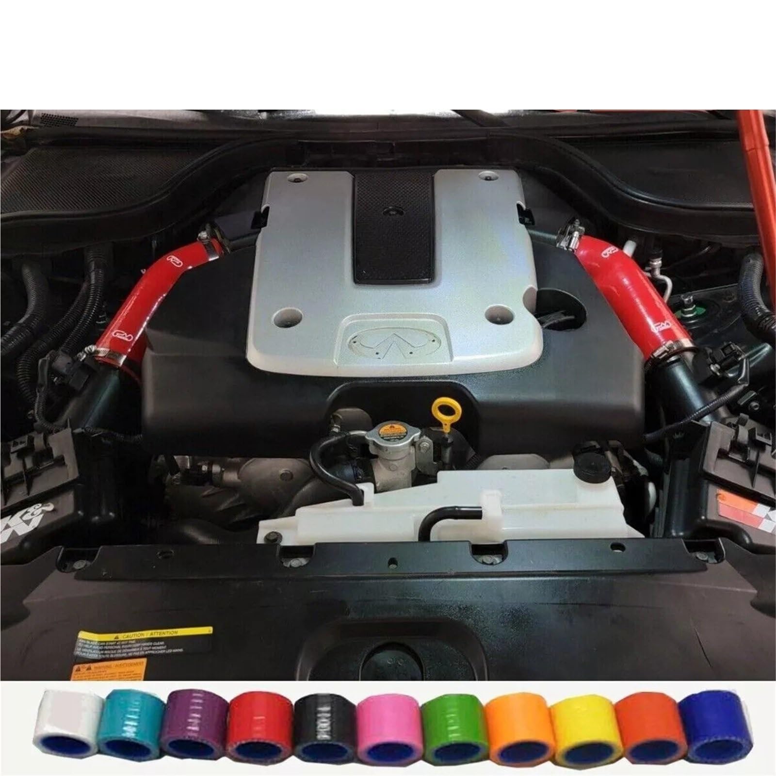 wąż do wody chłodzącej Silikonowy wąż dolotu powietrza MAF pasuje do Infiniti G35 350Z VQ35HR G37 370-Z EX35 VQ37VHR(Black)