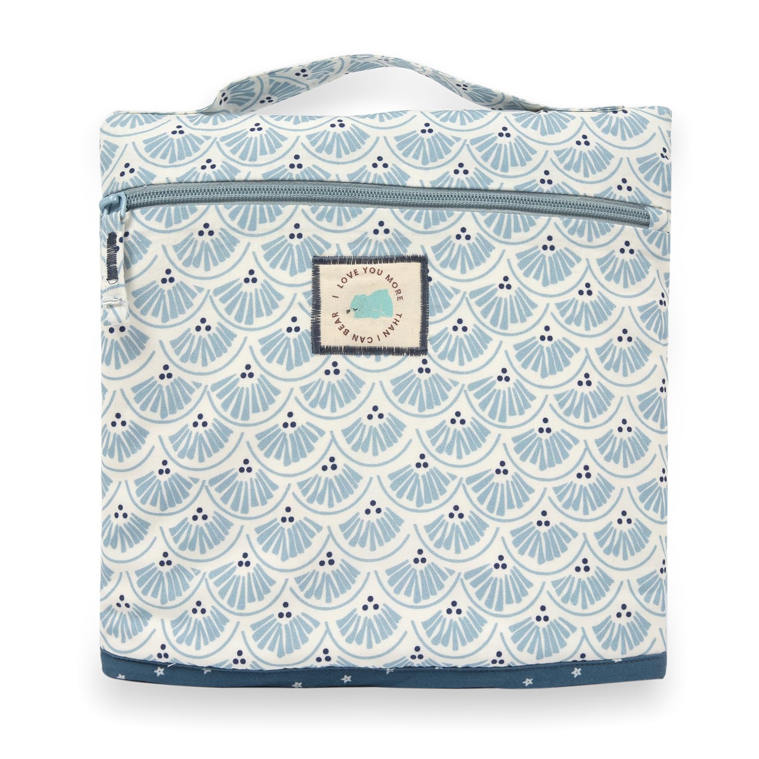 Tidy Sleep Baby Portable Diaper Changing Mat – Waterproof, Foldable Travel Mat with Storage Pockets & Soft Padding Pillow–Easy-to-Carry Changing Station Organizer for Newborns & Toddlers (Ocean Shells)-image-14