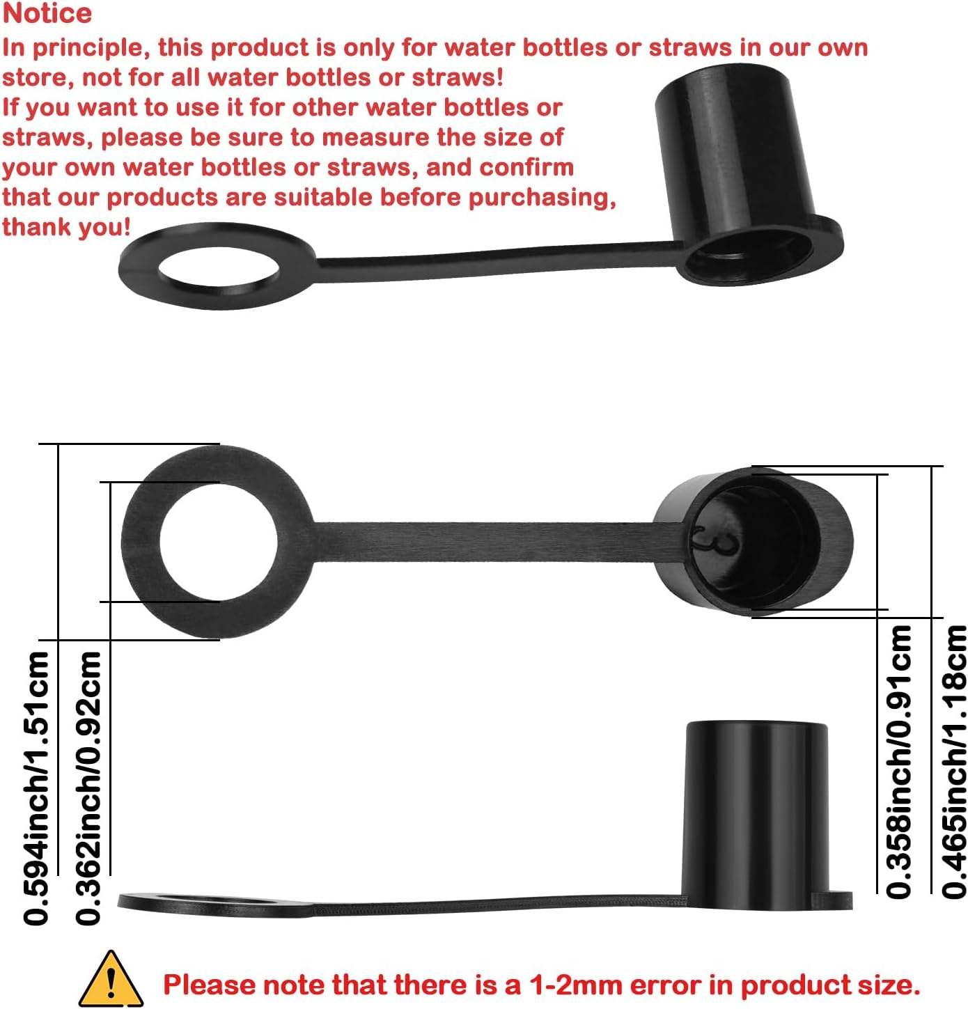 Long Straws with Lids for Hockey Water Bottles 32oz, Plastic Accessories for Football Lacrosse Gym Sport Squeezable Bottle for 0.358in Diameter Straws image 5