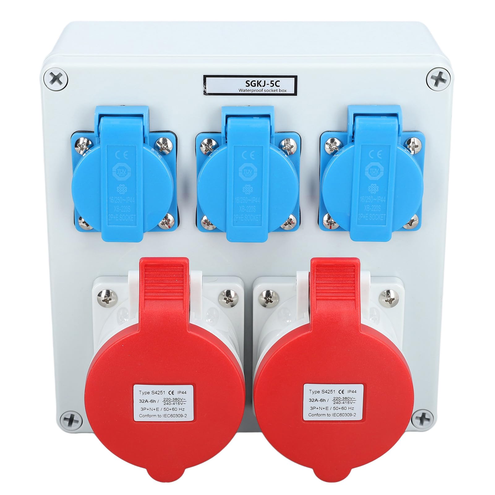 Amazon | BTC(に住む) コンセントボックス 3 個 16A コンセント 2 個 A 5 ピン CEE コンセント IP44 防水レセプタクル ボックス | コンセント・プラグ | DIY・工具・ガーデン 通販