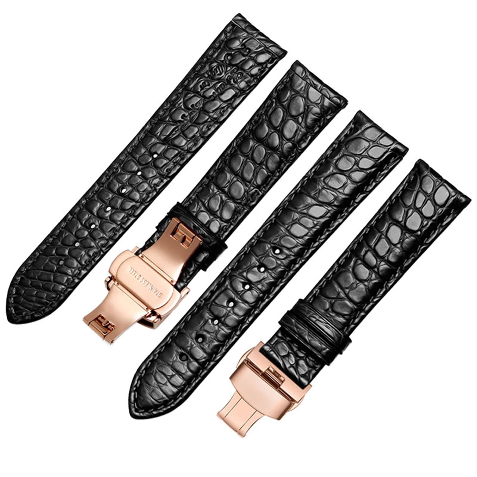 XMKT Fascia in pelle coccodrillo a doppio lato per qualsiasi cinghie di orologio da polso di marca 18mm 19mm 20mm 21mm 22mm per uomo bracciale