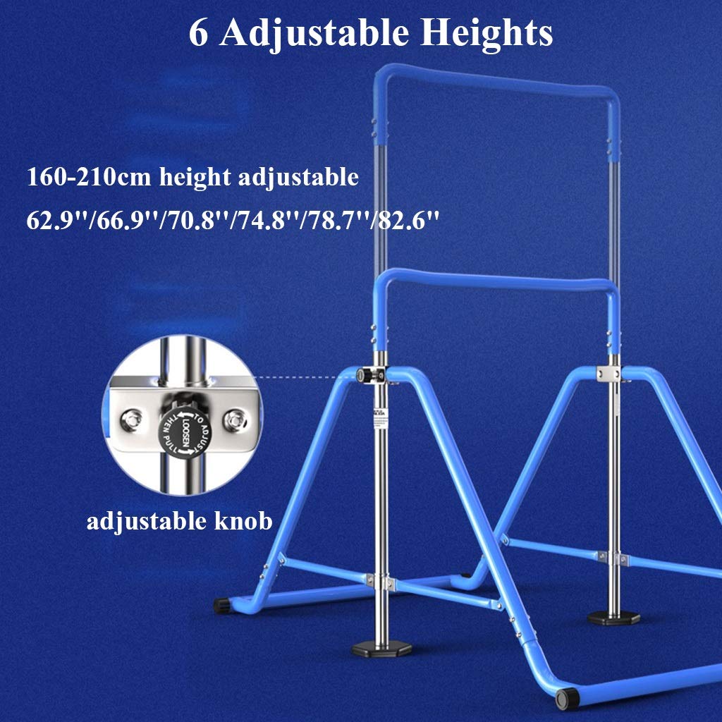 Gymnastic Kip Bars Folding Horizontal Bar Practice Bar Pull Up Bars for Home with Adjustable Height Training Bar for Kids And Adult 440lbs Capacity