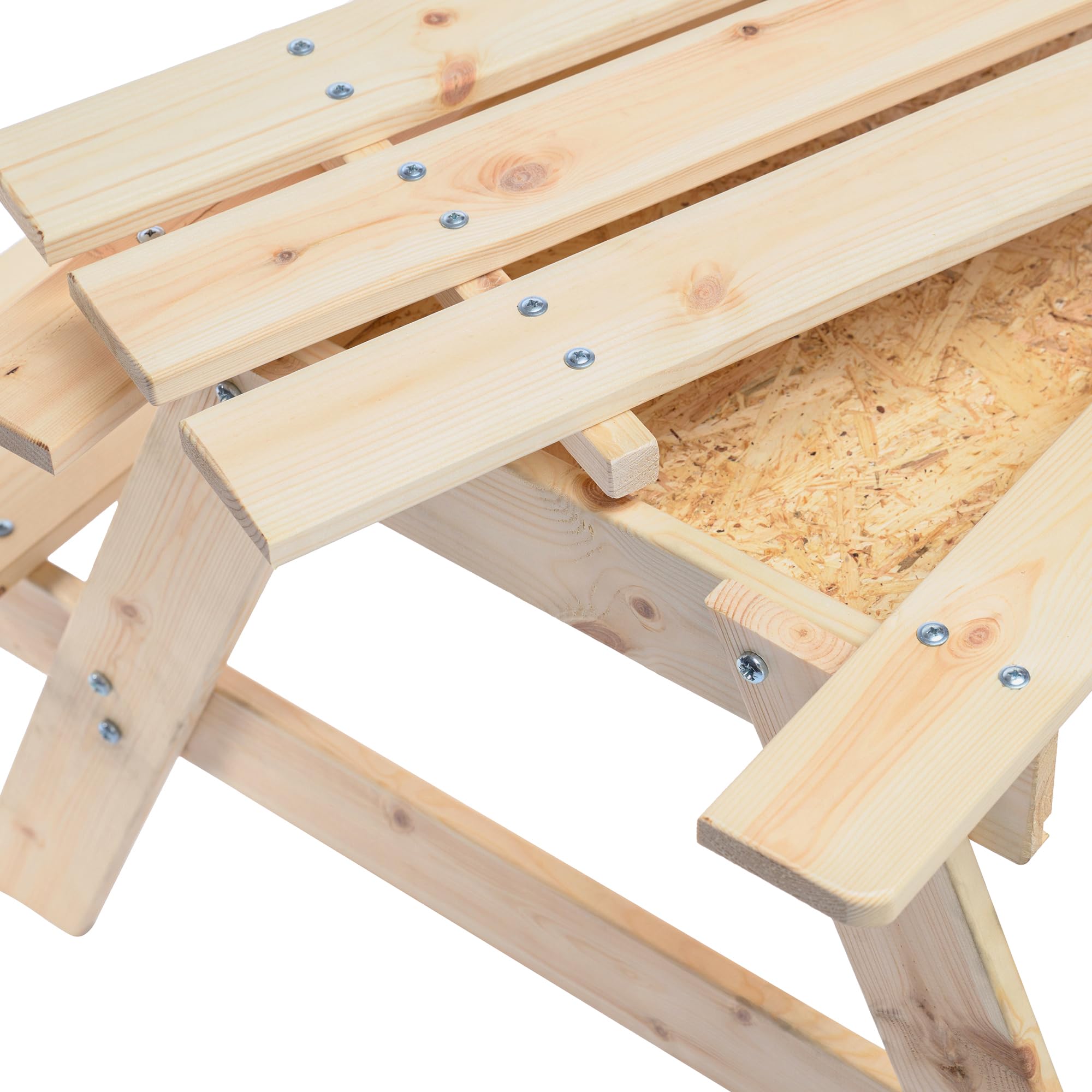 TIMBERA M010-1 Table et Chaise Enfant pour Le Jardin - Salon de Jardin avec Boîte de Rangement - 90x90xH50 cm pour l'Extérieur ou à l'Intérieur