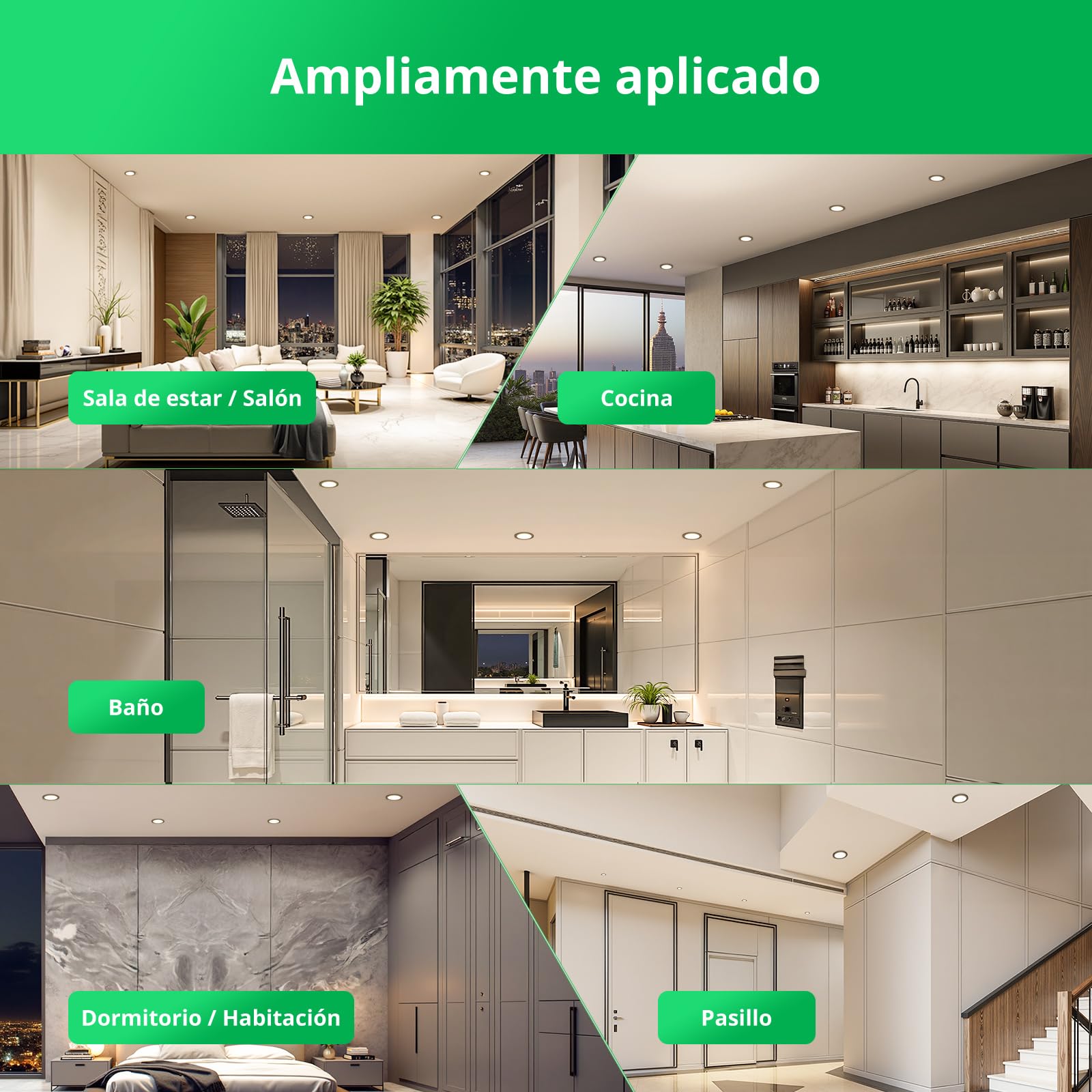 Bojim Downlight LED Techo Empotrable Negro IP65, 68mm - 80mm | Blanco Natural 4000K 230V 5W Ultrafino 35mm, Ojos de Buey LED Para Cocina Baño Habitación, 10 Pack