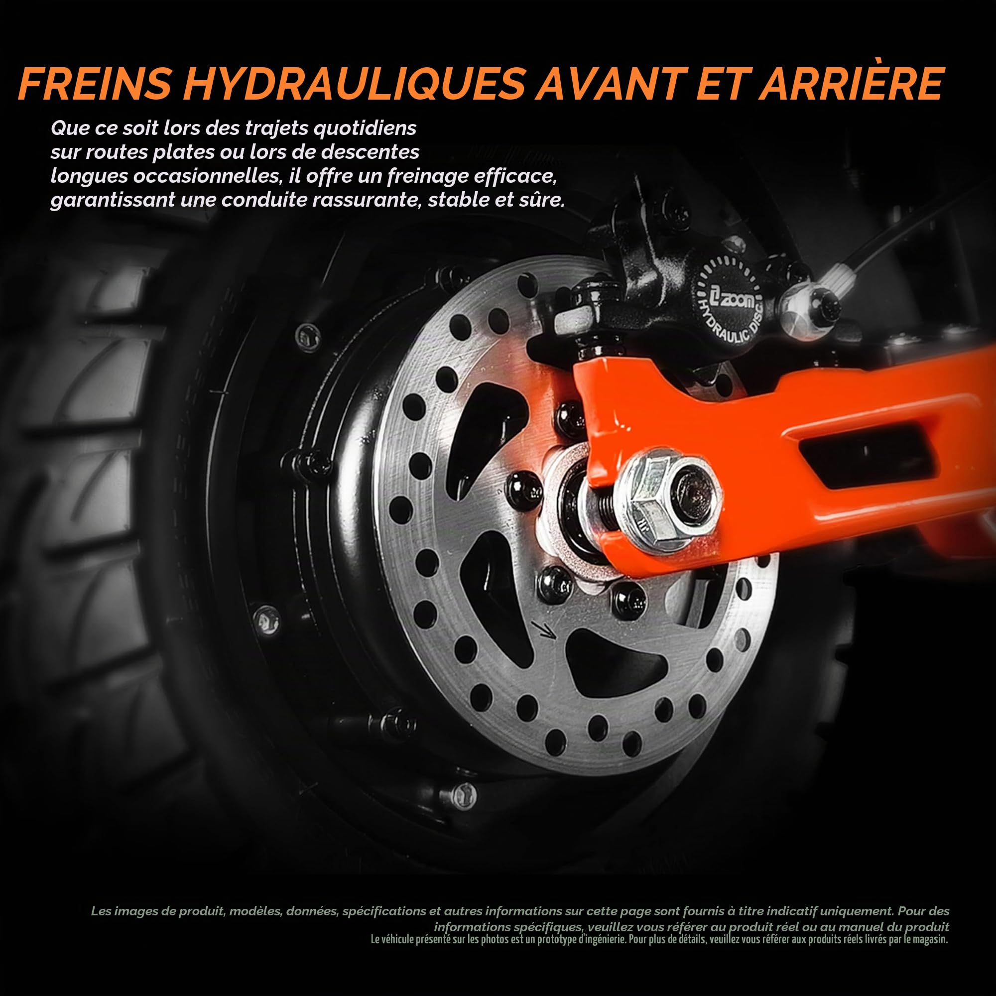Trottinette Électrique Adulte T10, Double Moteur 2000W Max, Autonomie Étendue 76km, Pneus Off-Road Tubeless 10", Suspension à Ressort Hydraulique & Freins à Disque
