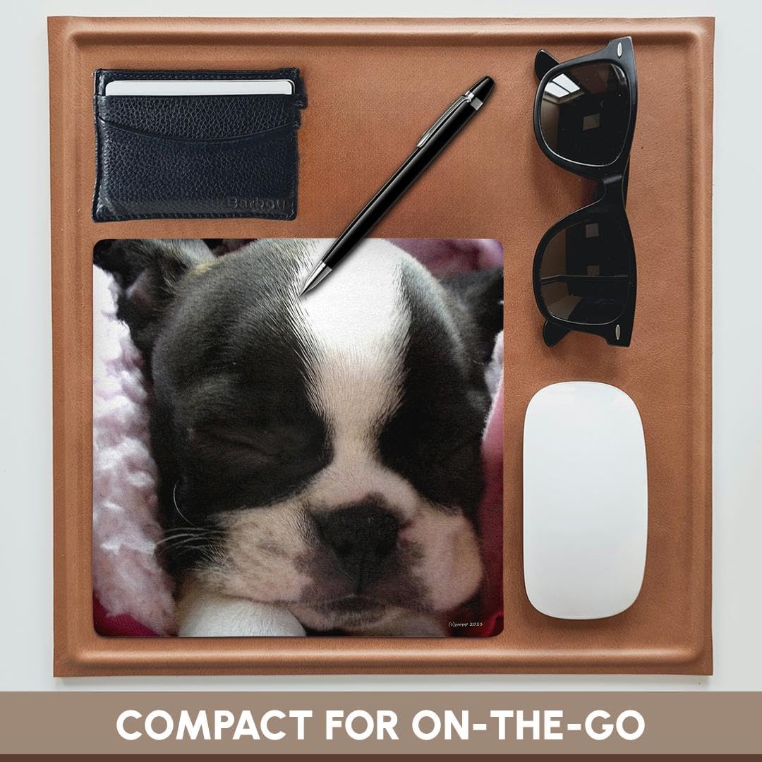 3dRose LLC 8 x 8 x 0.25 Inches Mouse Pad, Boston Terrier Puppy (mp_22237_1)