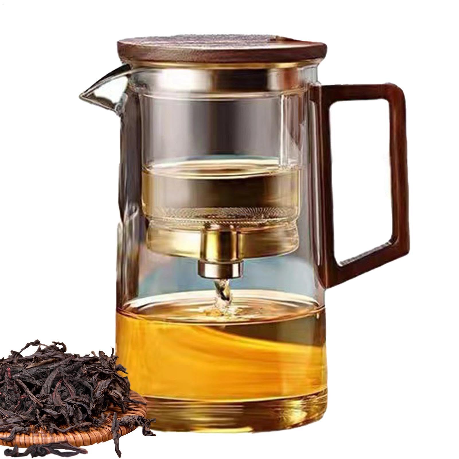 Glas-Teekannenfilter – 500 ml/750 ml hitzebeständiger Glas-Teekessel mit | Sieb, magische Teekannen für Blumen und grünen Tee, spülmaschinenfest, ergonomischer Hersteller für Zuhause und Büro