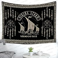 Vista 11 de F-FUN SOUL Tapiz de los vikingos nórdicos, franela suave, 40 x 30 pulgadas, nudo triskele vikingo, runa celta, tapiz de mitología estética