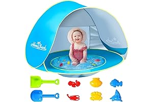 Monobeach Pop-Up Baby Beach Tent with Pool and Toys for Infants and Toddlers