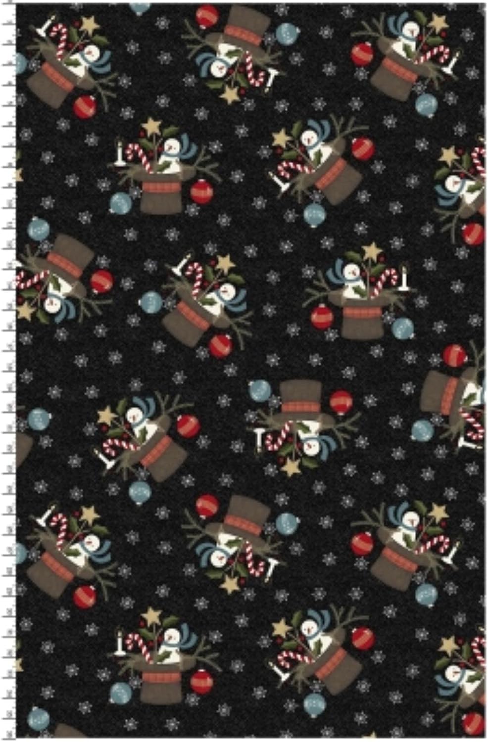 Maywood Snowdays Flannel MASF 9933 JK Charcoal Snowman Hat Toss BTY