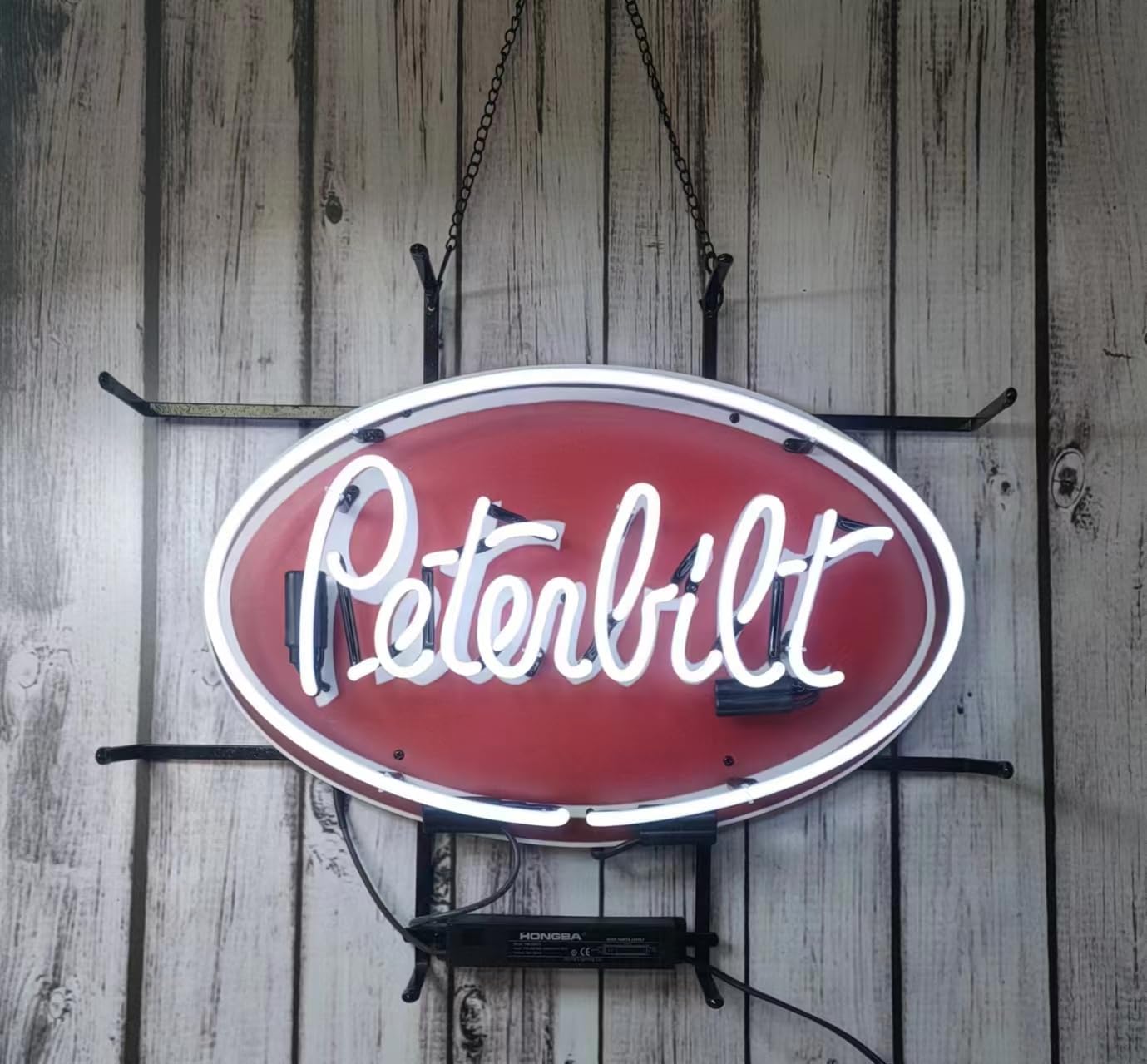 Neon Signs Beer Bar Bedroom Light Peterbilt Logging Truck Semi Glass Neon Signs for Office Pub Cafe Man Cave Neon Light Art Wall Lights 24 X 20 Inches