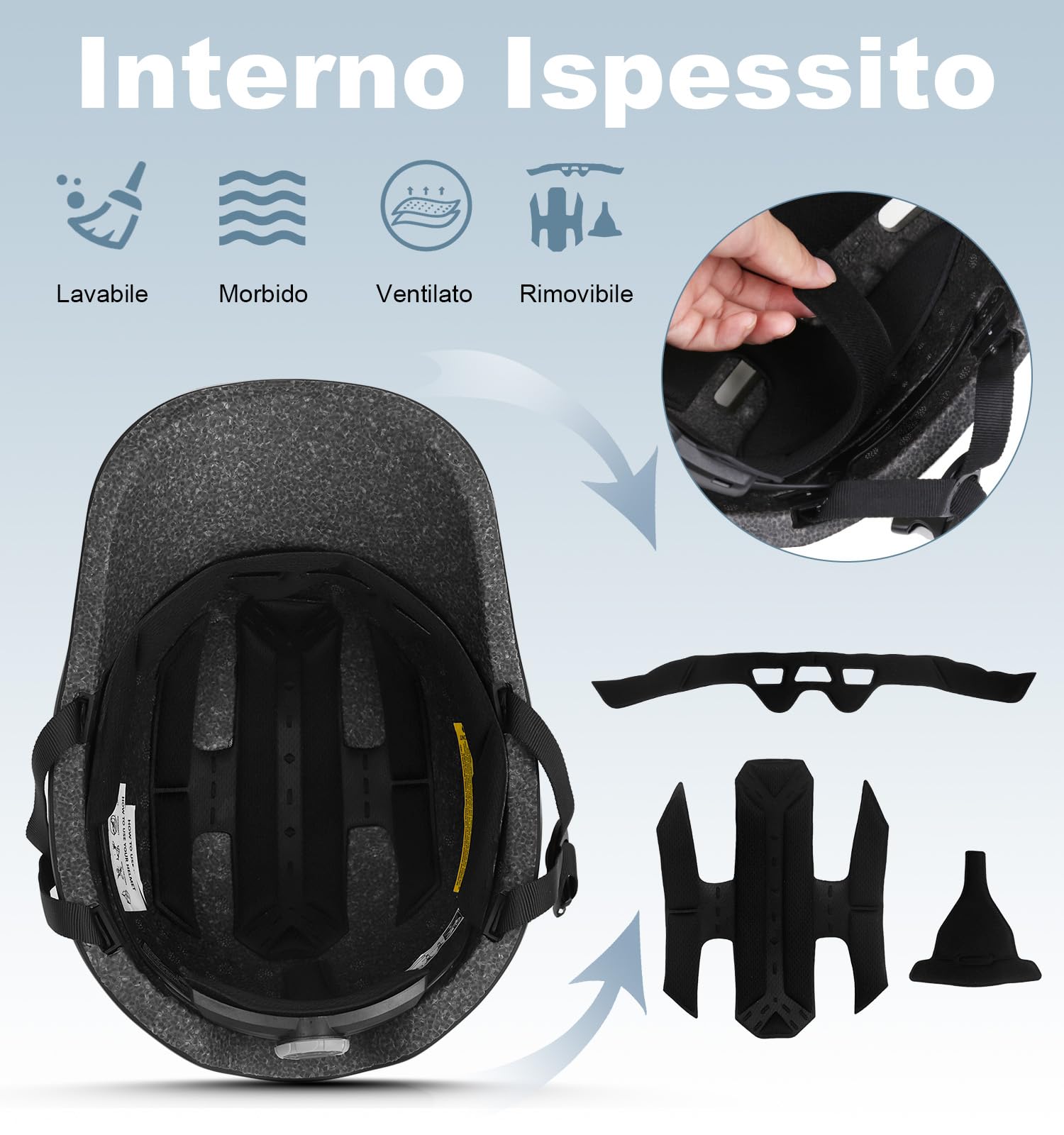 Shinmax Casco Bici Uomo Donna Urbano Casco Bicicletta Adulti Leggero Casco Ciclismo Monopattino Città Strada Caschi Bici Protezione di Sicurezza Caschetto Bici Taglia Regolabile 56-62 cm