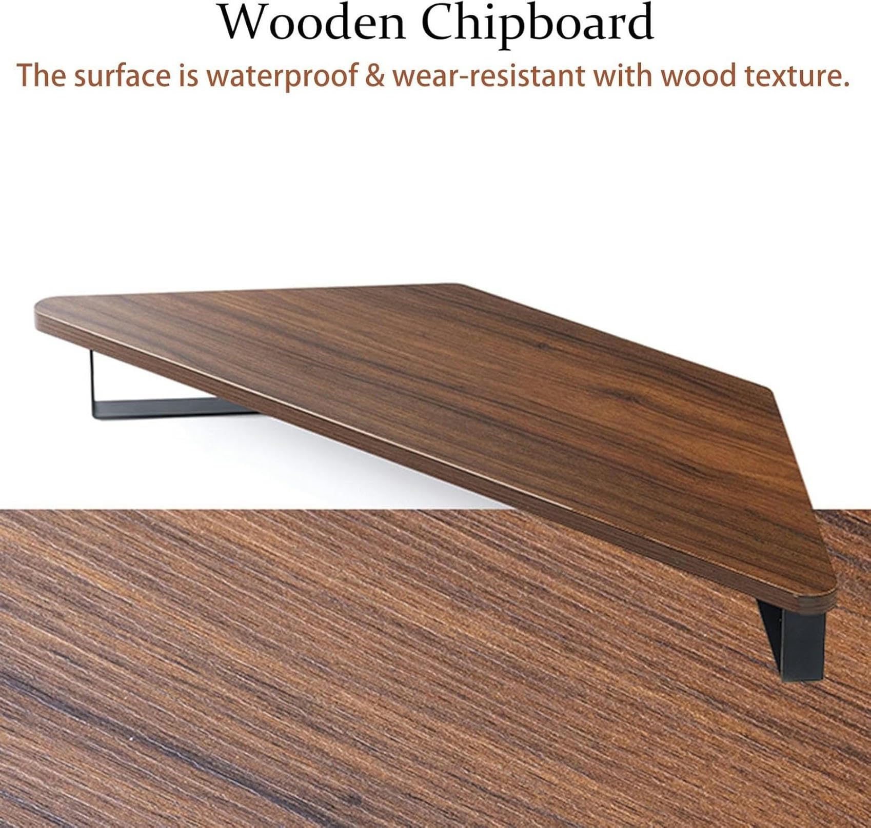 Support d'angle en Bois pour Moniteur de Bureau, Support d'angle Triangulaire pour Moniteur de Bureau, Support de Rangement Ergonomique pour Organisation d'ordinateur de Bureau