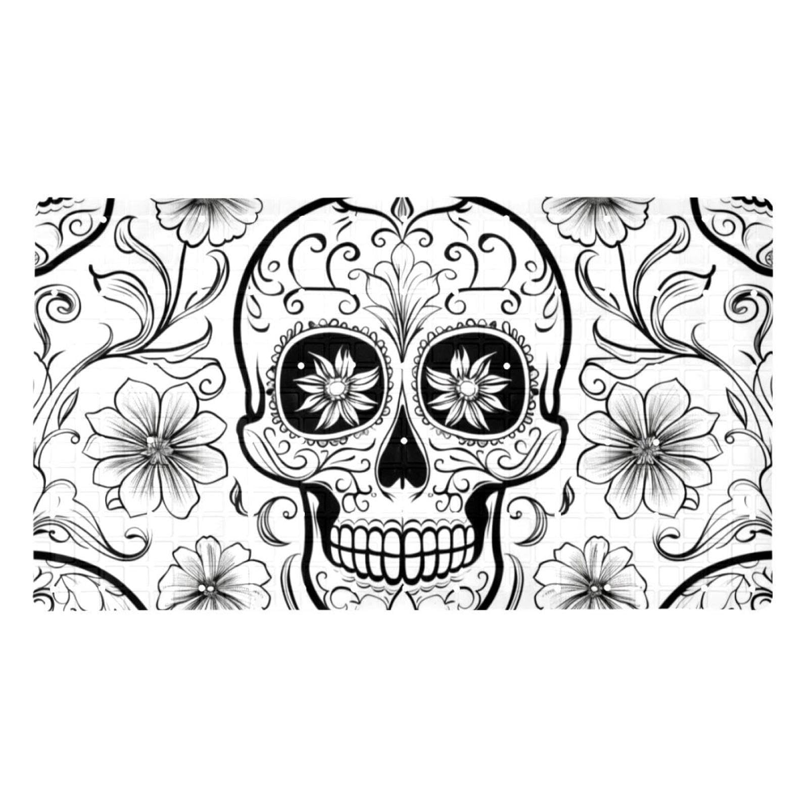 Tapis de bain séchage rapide et antidérapant Art Dark Suger Skull
