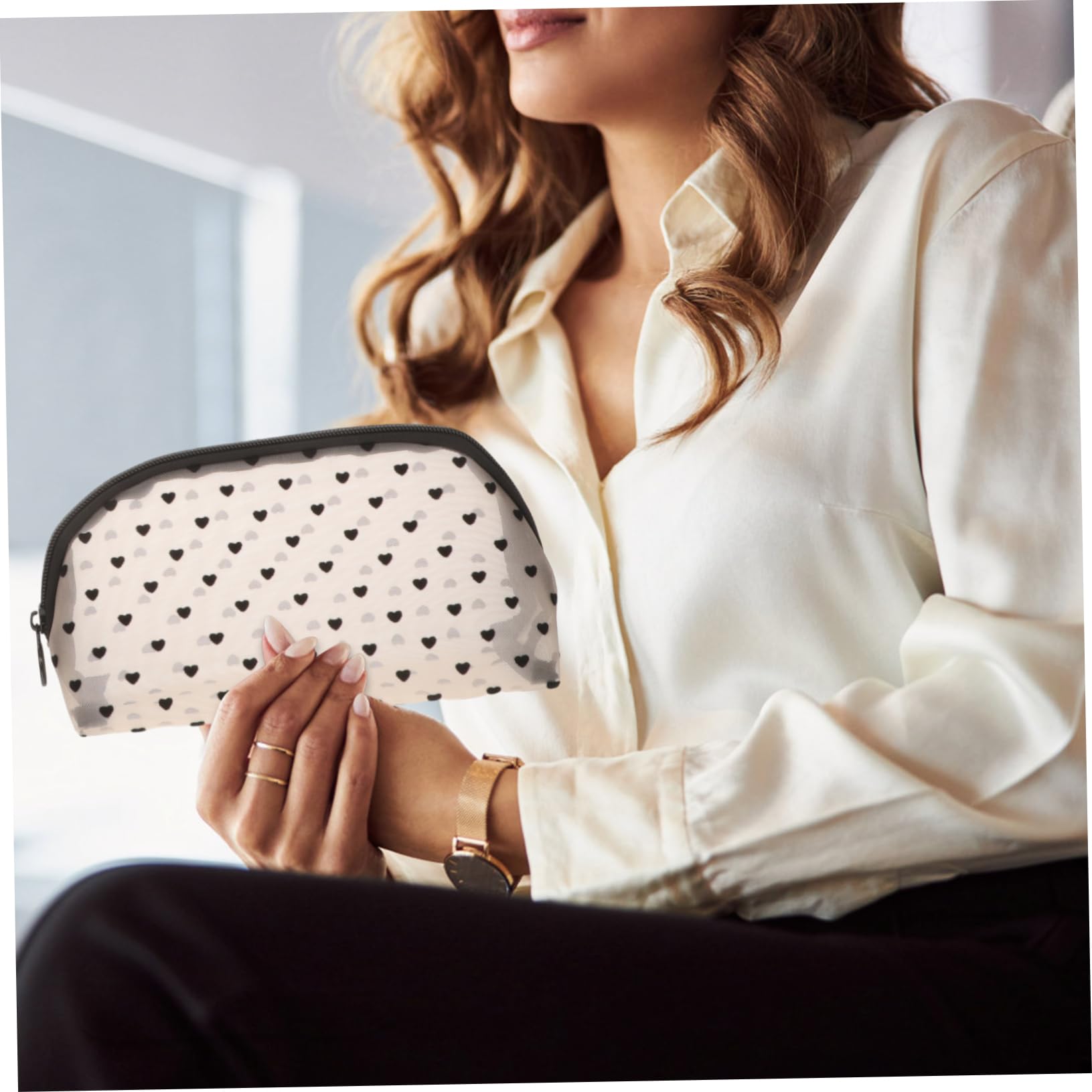 GANAZONO Bolsa de Maquillaje de Malla Forma de para Viaje 6 Piezas Diseño Transparente Organizador de Cosméticos para Mujeres para