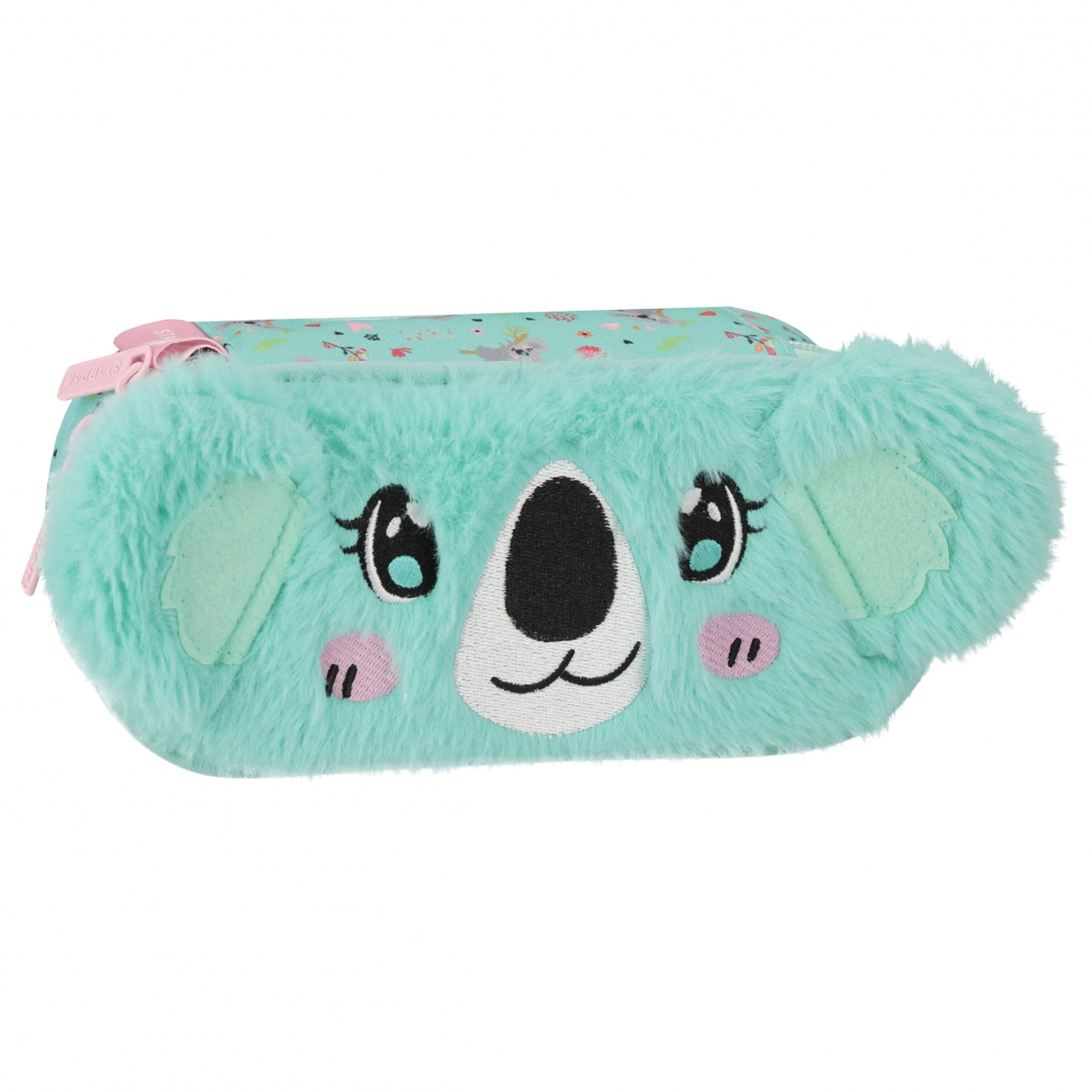 sarcia.eu Koala Plush School Pencil case, Sachet for Girl, Zipped, Turquoise 5x22x10cm (Koala Plush)