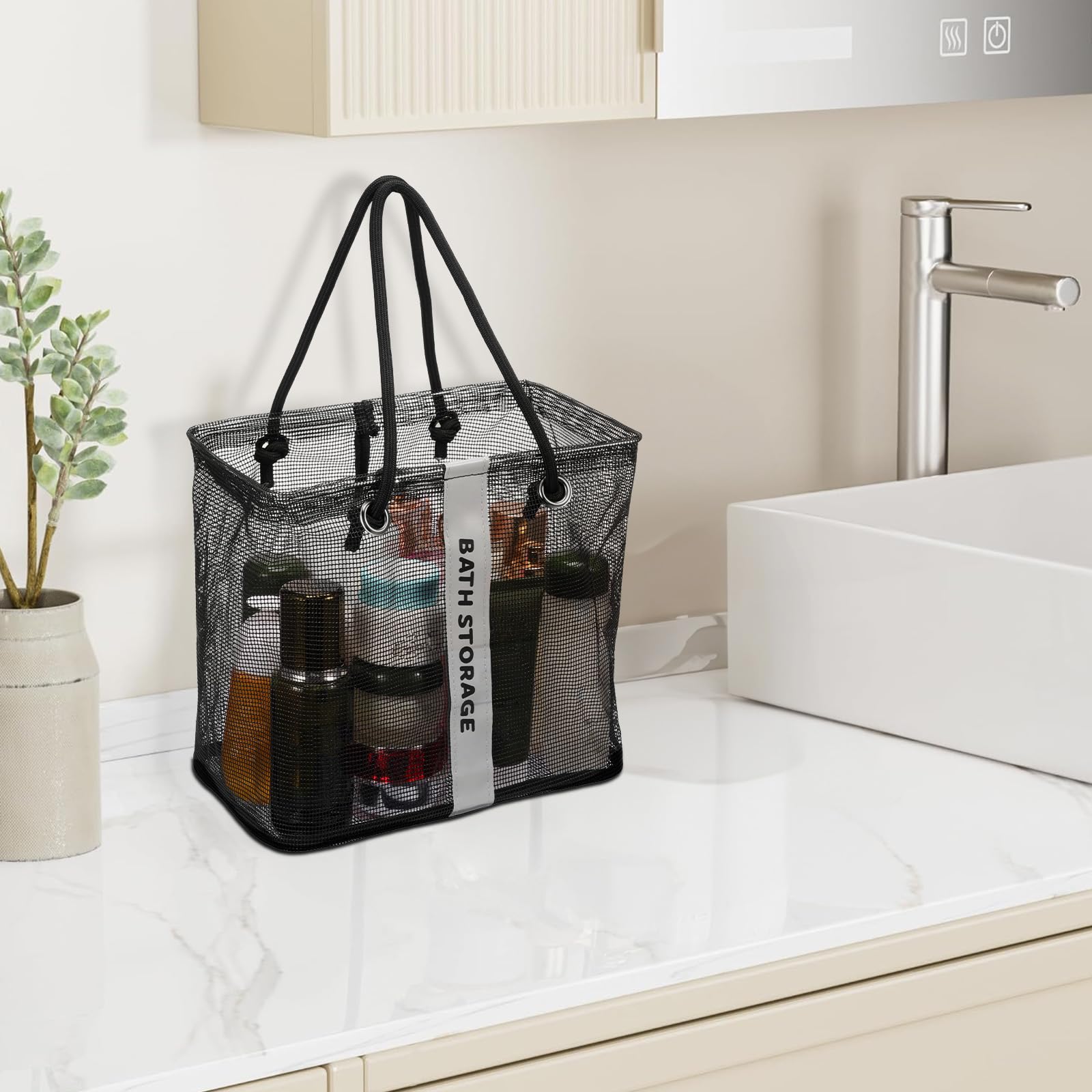 KTZCTPCA Mesh Shower Caddy Bag for College Dorm Room Shower Caddy Basket Toiletry Storage Organizer with Handles Quick