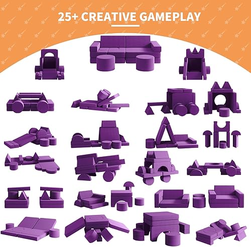 Miniatura 4 de DEYGIA Sofá infantil de 13 piezas, sofá modular para niños, sofá plegable para sala de juegos, dormitorio, sofá modular para niños y niñas, sofá de