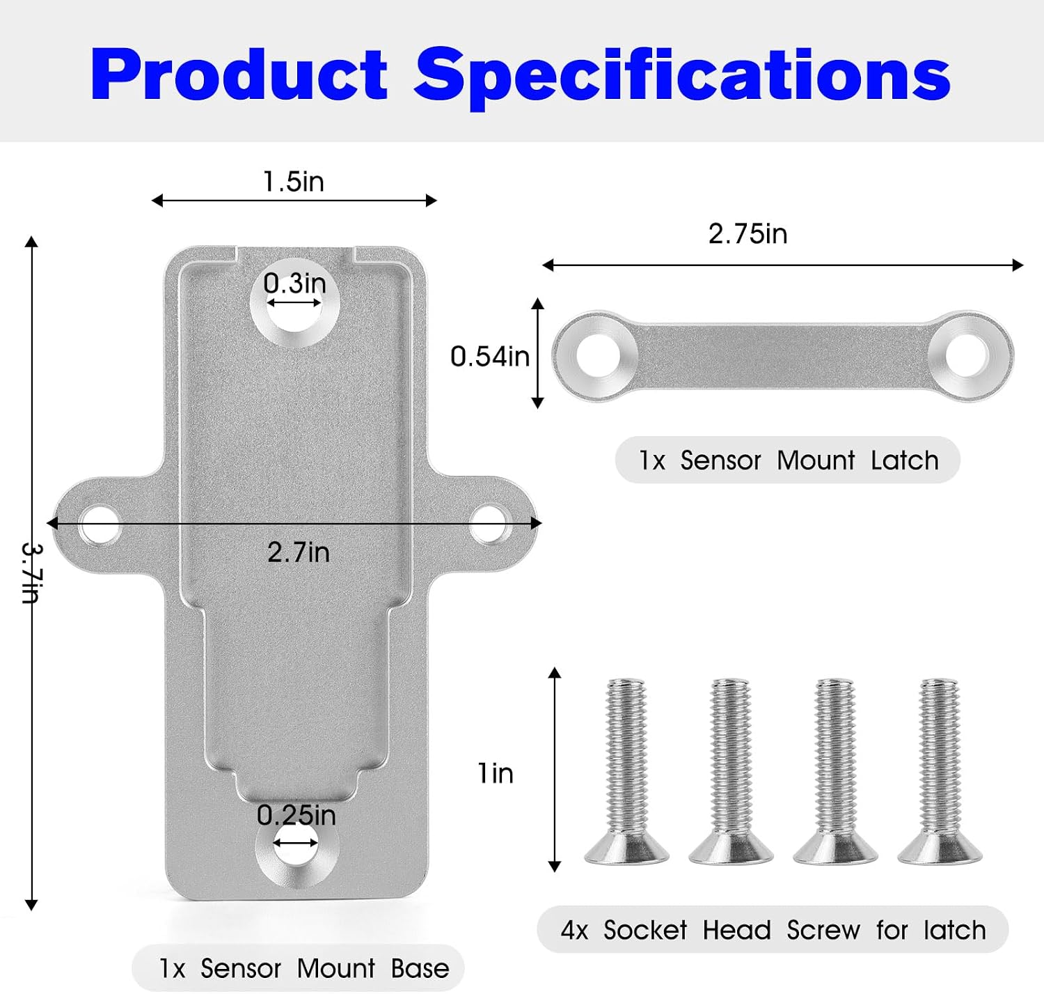 Flex Fuel Sensor Mount/Bracket for GM Billet Flex Fuel Sensor 13577429 57824279 6061 Compatible with GM Continental AC Flex Fuel Sensors Kit -with Mounting Screw