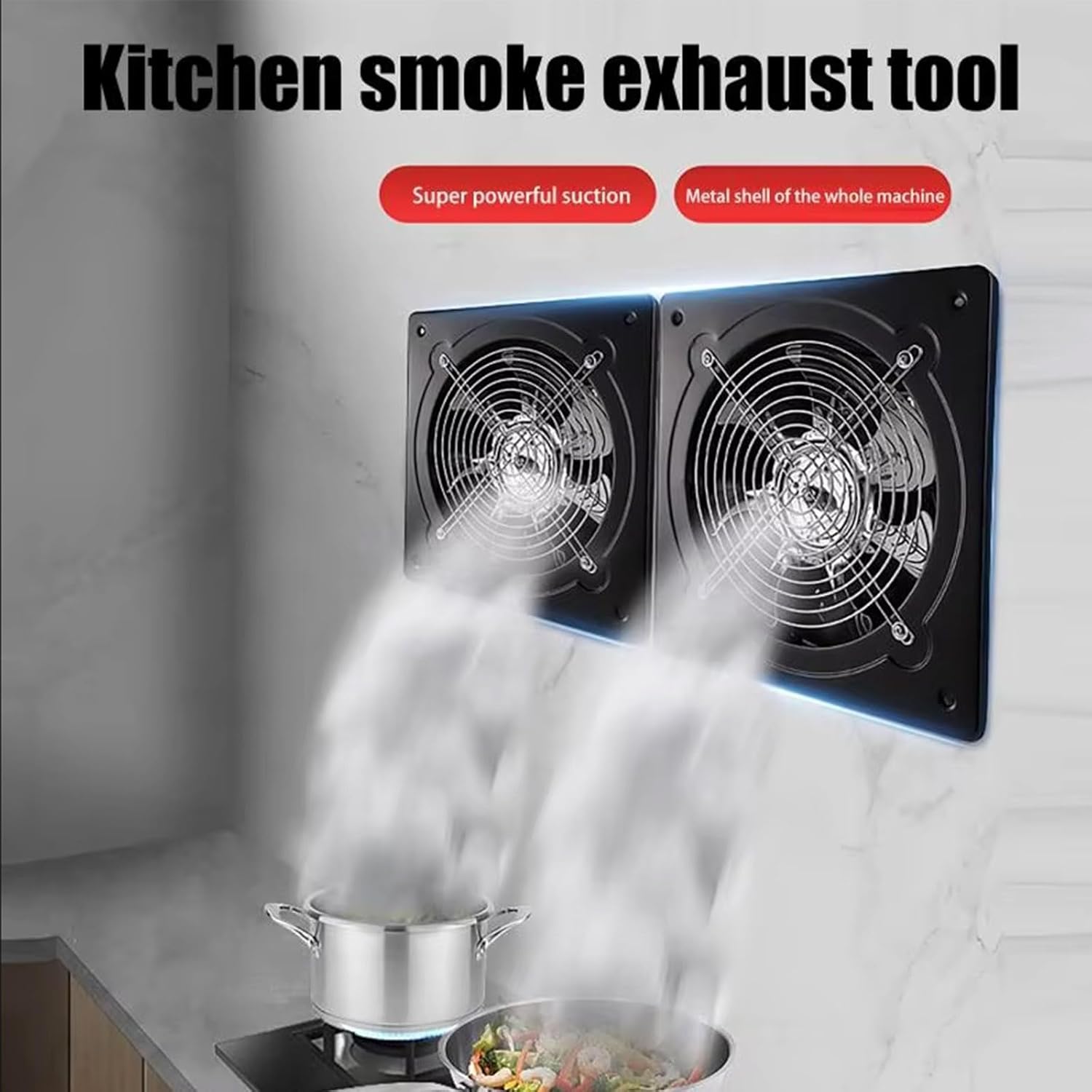 4-12 Inch Kitchen Exhaust Fan, Powerful Potable Window Exhaust Fans, Wall Mount Household Ventilation Fans, for Bathroom Shop Smoking Room Garage (Black),Black,7 Inch