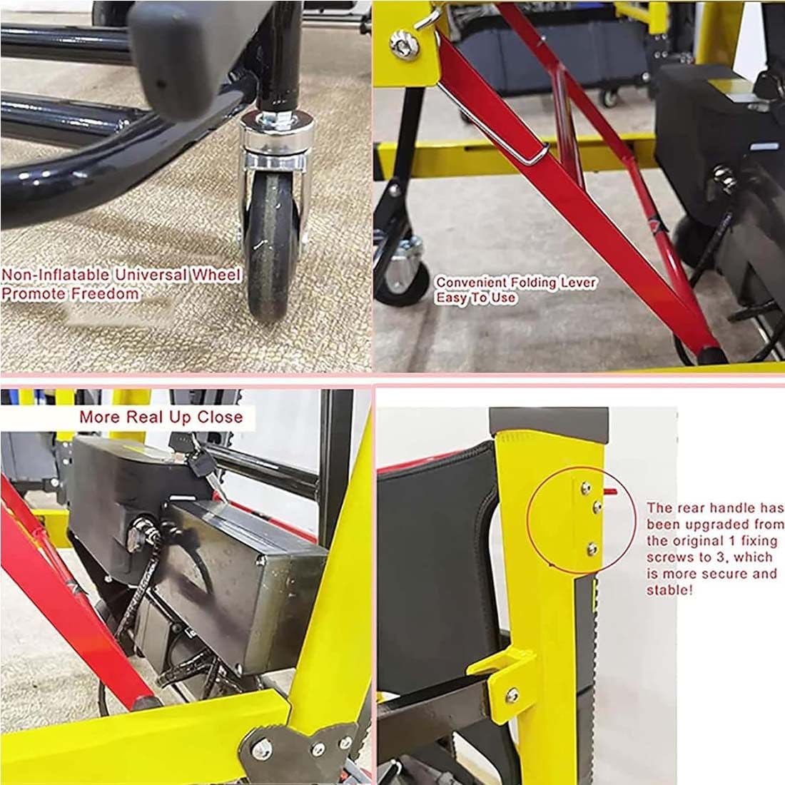 Carrozzina Elettrica Saliscale con Portata di 380 Libbre (Circa 172 kg), Sedia Elettrica Mobile per Il Trasporto su Scale per Anziani, Sedia Saliscale Pieghevole in Lega di Alluminio