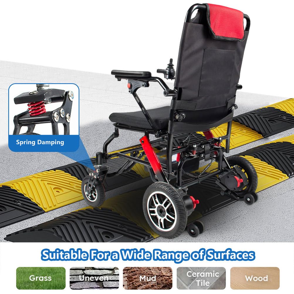 Chaise Roulante Électrique, Fauteuils Roulants Électriques Pliables 15-20 Km Longue Plage De Voyage, Chaise Roulante Électrique All Terrain pour Adultes Aînés