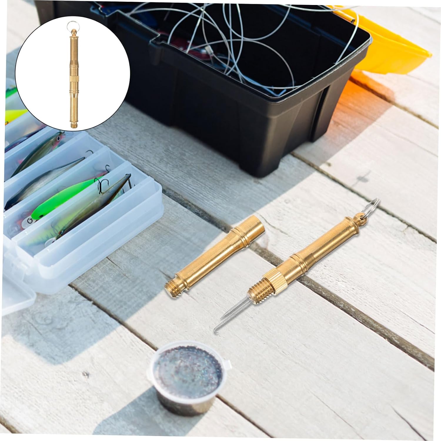 Kisangel 1Set Quick Knot Tying Tool for Fishing Hooks Compact Fishing Knot Tool with Keyring Lightweight Easy to Use for Fly Sea and Pool Fishing for Outdoor Travel