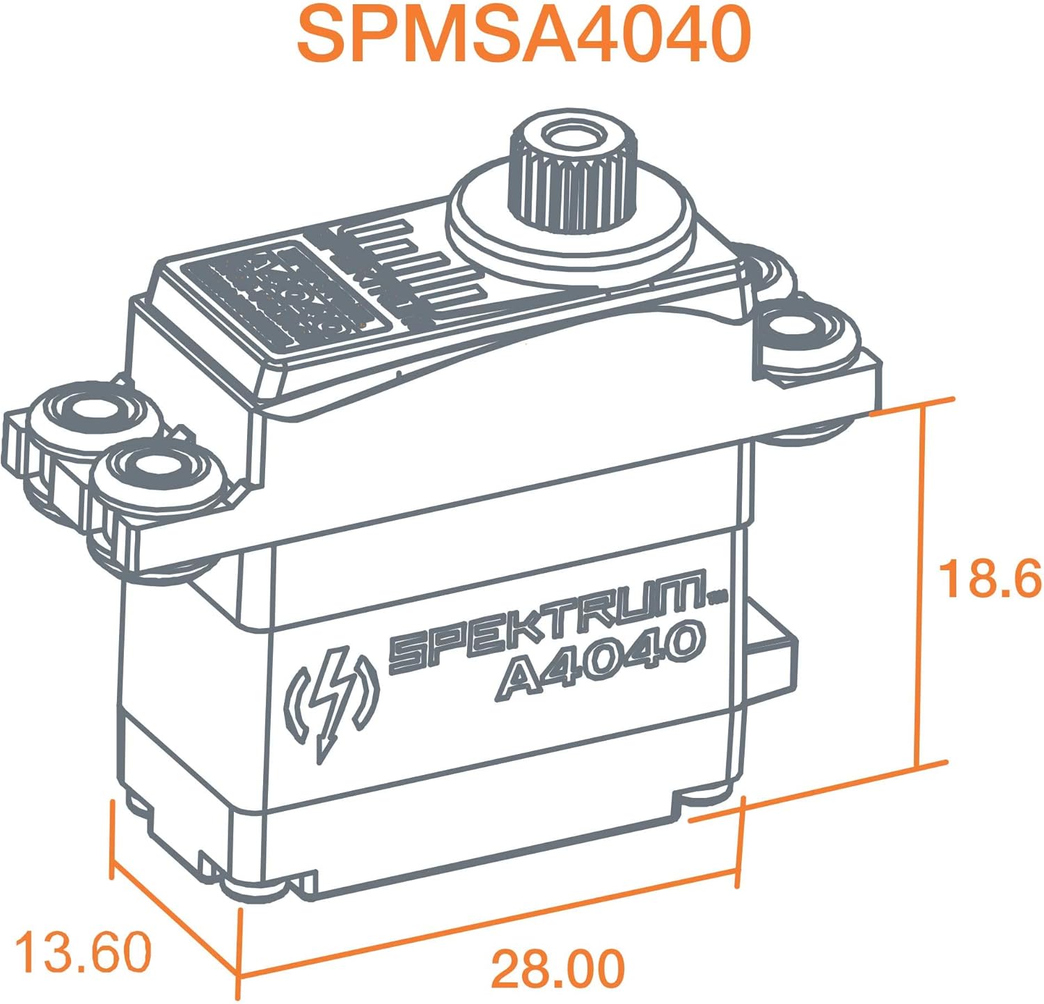 Spektrum A4040 MT/HS Micro Metal Gear HV Servo, SPMSA4040