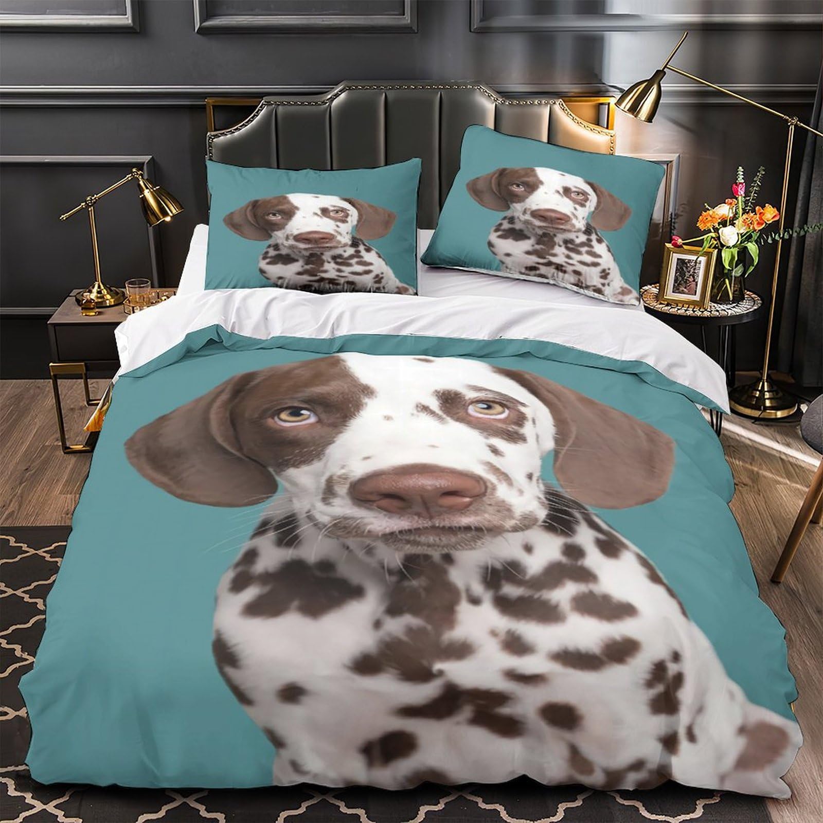 Parure de lit imprimé 3D avec fermeture éclair en microfibre