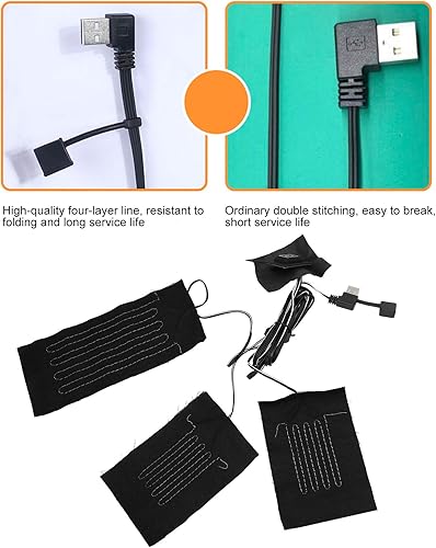 Miniatura 4 de Almohadilla térmica eléctrica, calentador de tela eléctrico USB, almohadillas de calefacción eléctrica para ropa, almohadilla de colchón eléctrica