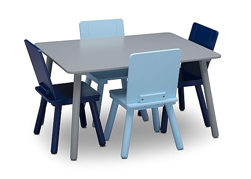Miniatura 2 de Delta Children Juego de mesa y silla para niños (4 sillas incluidas), grisazul y caja de juguetes de lujo MySize, certificado Greenguard Gold, azul