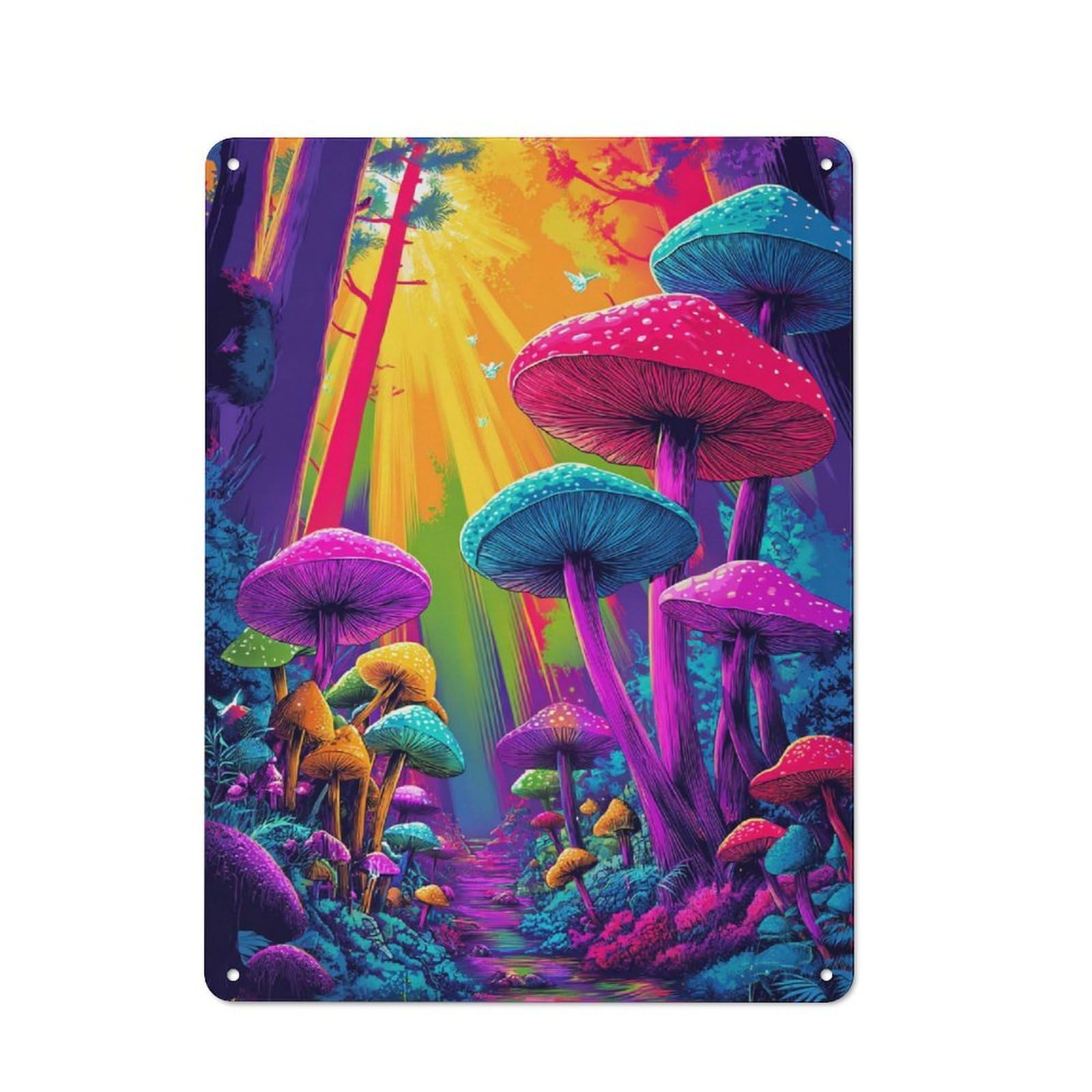 Junmoney Enchanted Forest Pathway Rustic Metal Sign 40X30cm For Garage Wall, For Everyday Room Decor With A Rustic Look