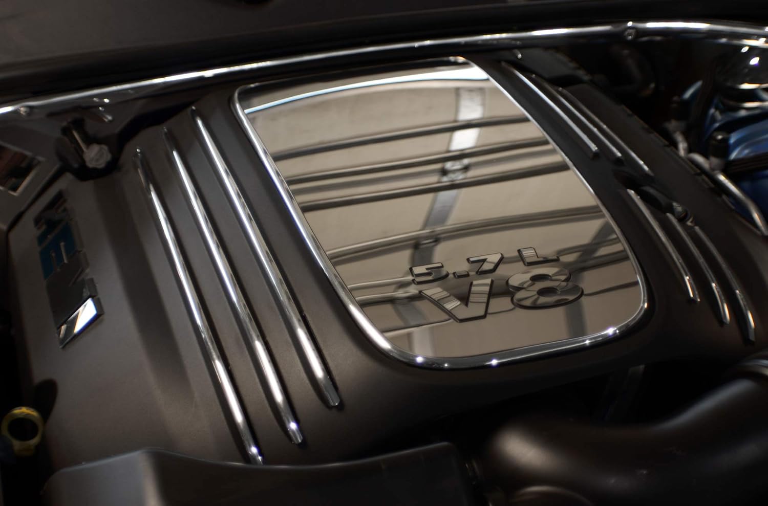 Dodge Challenger 5.7L Engine Shroud Trim Kit, 14pc Polished Stainless Steel (2008–2020)