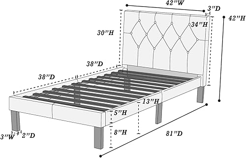 Miniatura 3 de Poundex - Cama tapizada de poliuretano Vinilo