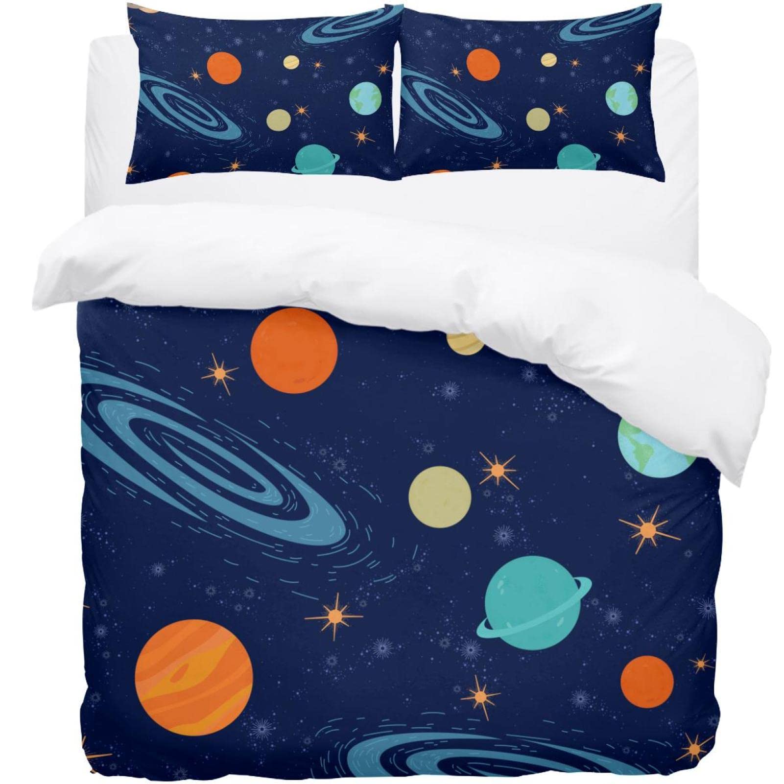 Housse de couette système solaire chaude et légère parure de lit microfibre toucher doux unique