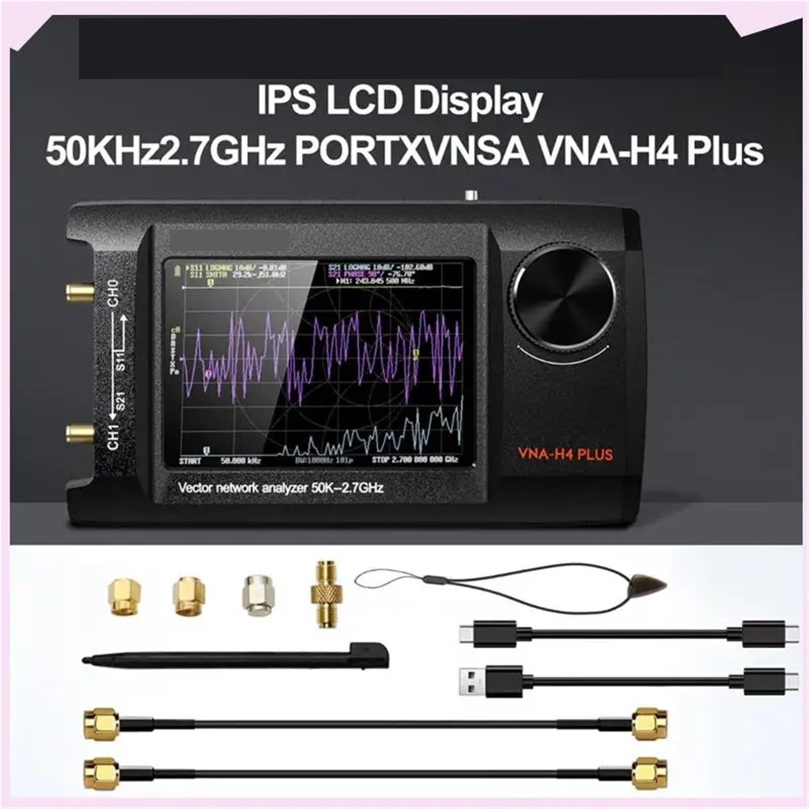 Analizador de red, Analizador Portátil De Red Vectorial Antenas Pantalla Táctil IPS 4"