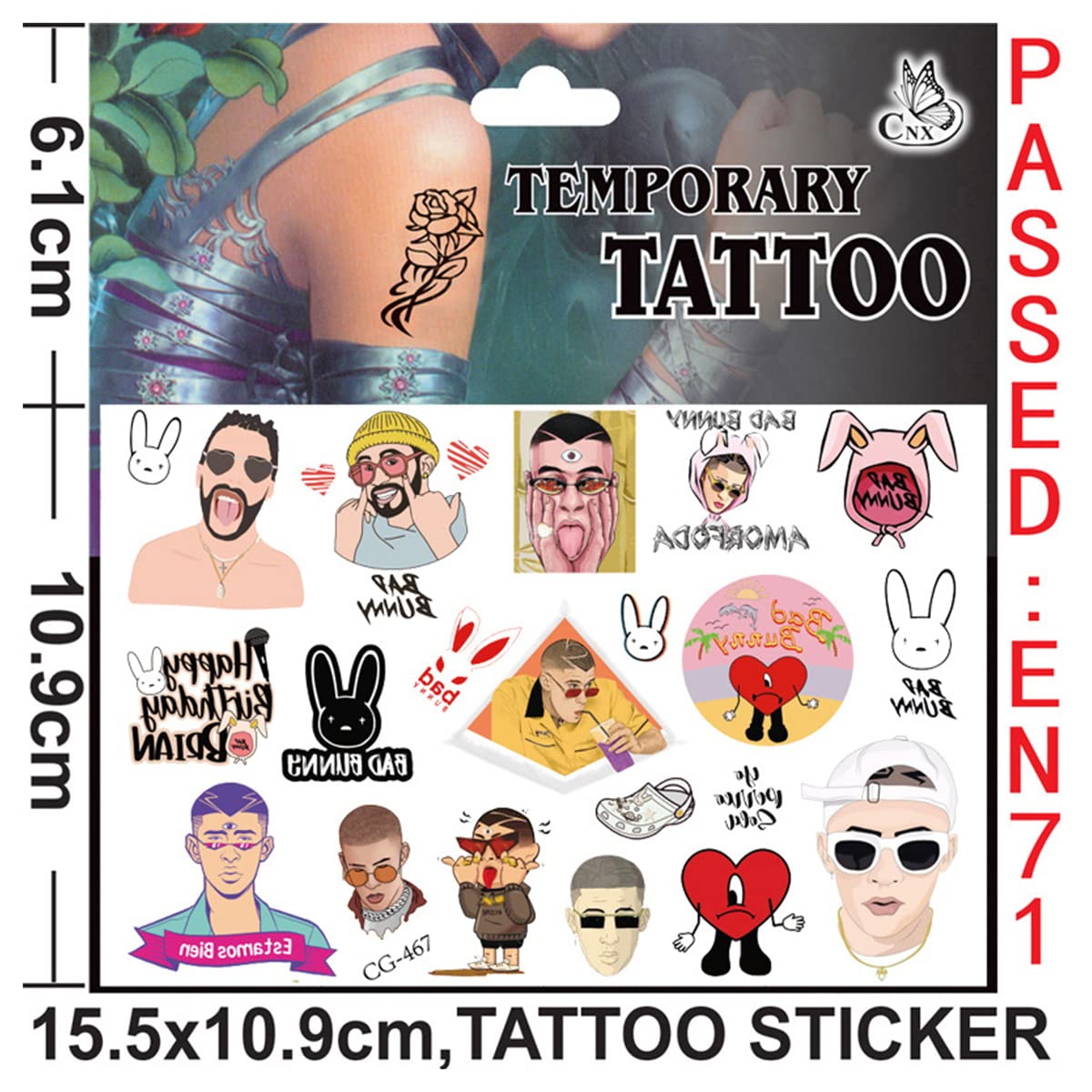 Tatuaggi Temporanei Luminosi Glow Paw - 200 Pezzi, Adesivi Fosforescenti Per Feste, Impermeabili - Foto 12