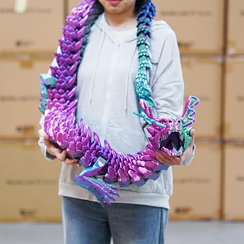 Miniatura 3 de Dragón enorme de 79 pulgadas, modelo de dragón impreso en 3D súper grande, boca móvil, figuras lacértidas flexibles de animales conjuntos, juguetes