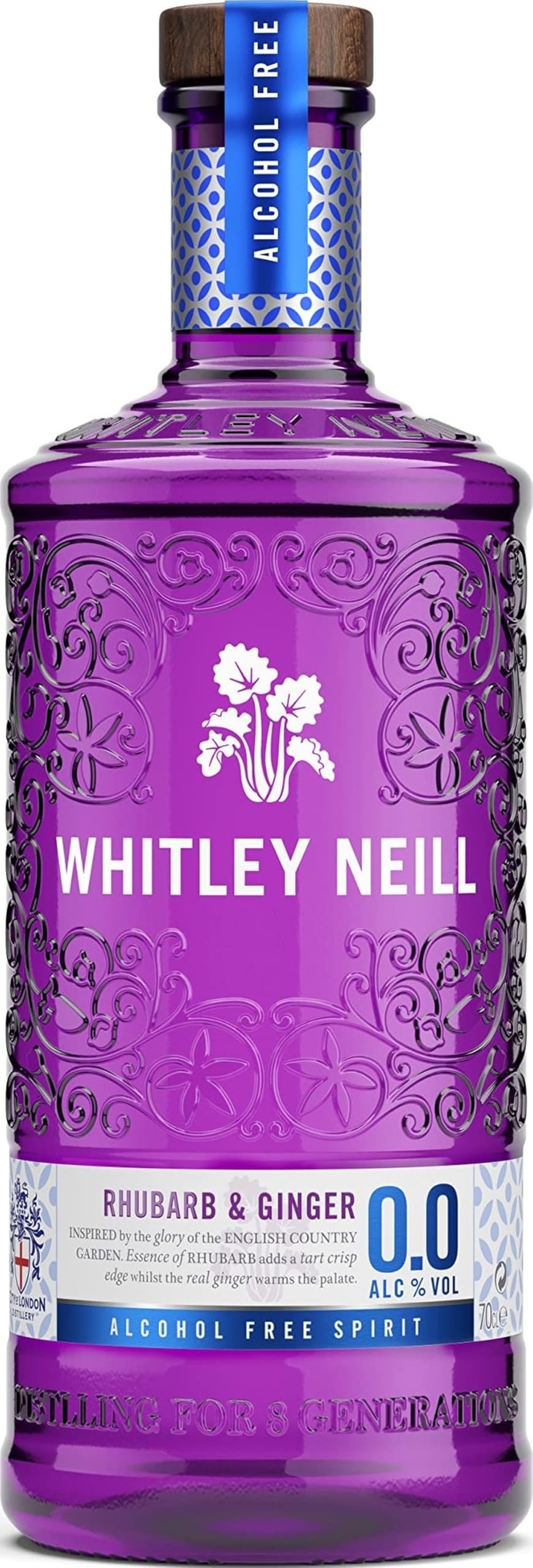 Whitley Neill Rhubarb & Ginger Alcohol Free 0.0% Gin 70cl